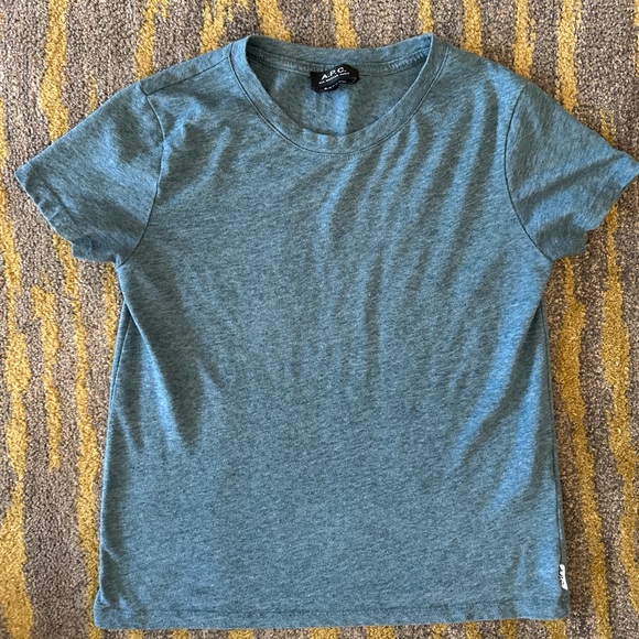 A.P.C. Heather Blue Women’s Size Small Short Sleeve T-Shirt - Picture 3 of 8